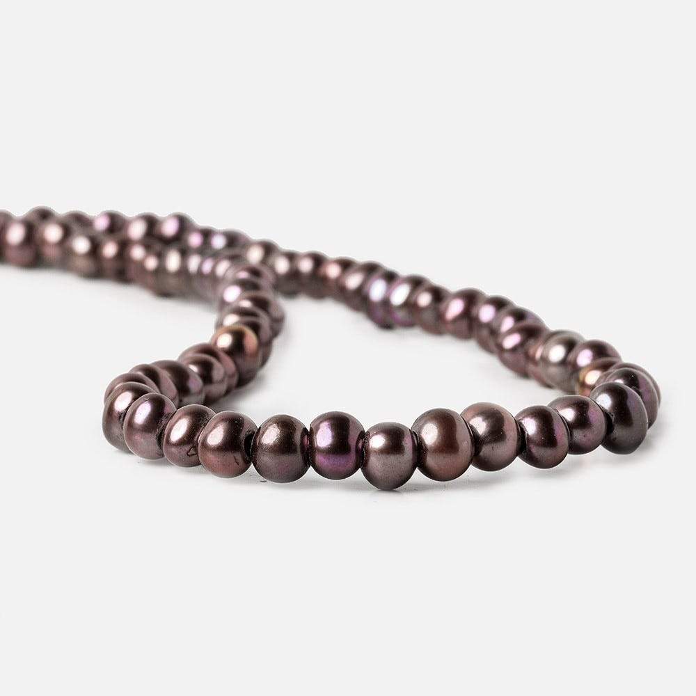 7-8mm Raisin Large Hole Off Round Freshwater Pearl 2.5mm drill hole, 15 inch, 64 pieces