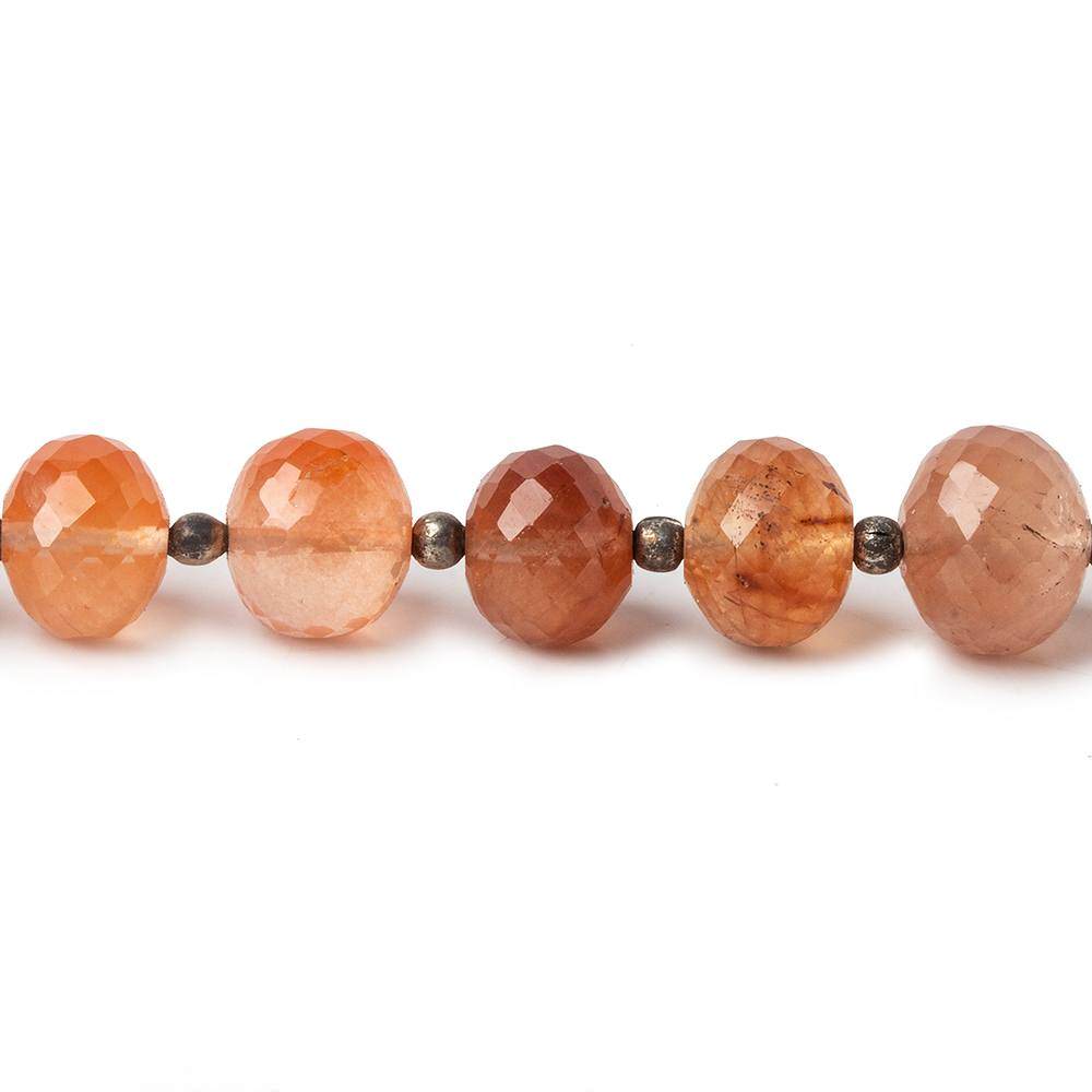 7-9mm Ferrous Caramel Rutilated Quartz faceted rondelles 8 inch 25 beads AA