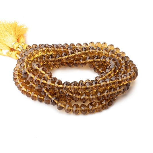 9-10mm Whiskey Quartz Faceted Rondelle Beads 16 inch 50 pieces AAA