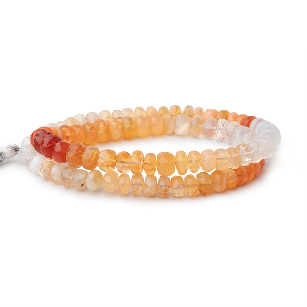7-8mm Mexican Fire Opal Faceted Rondelle Beads 15 inches 87 pieces