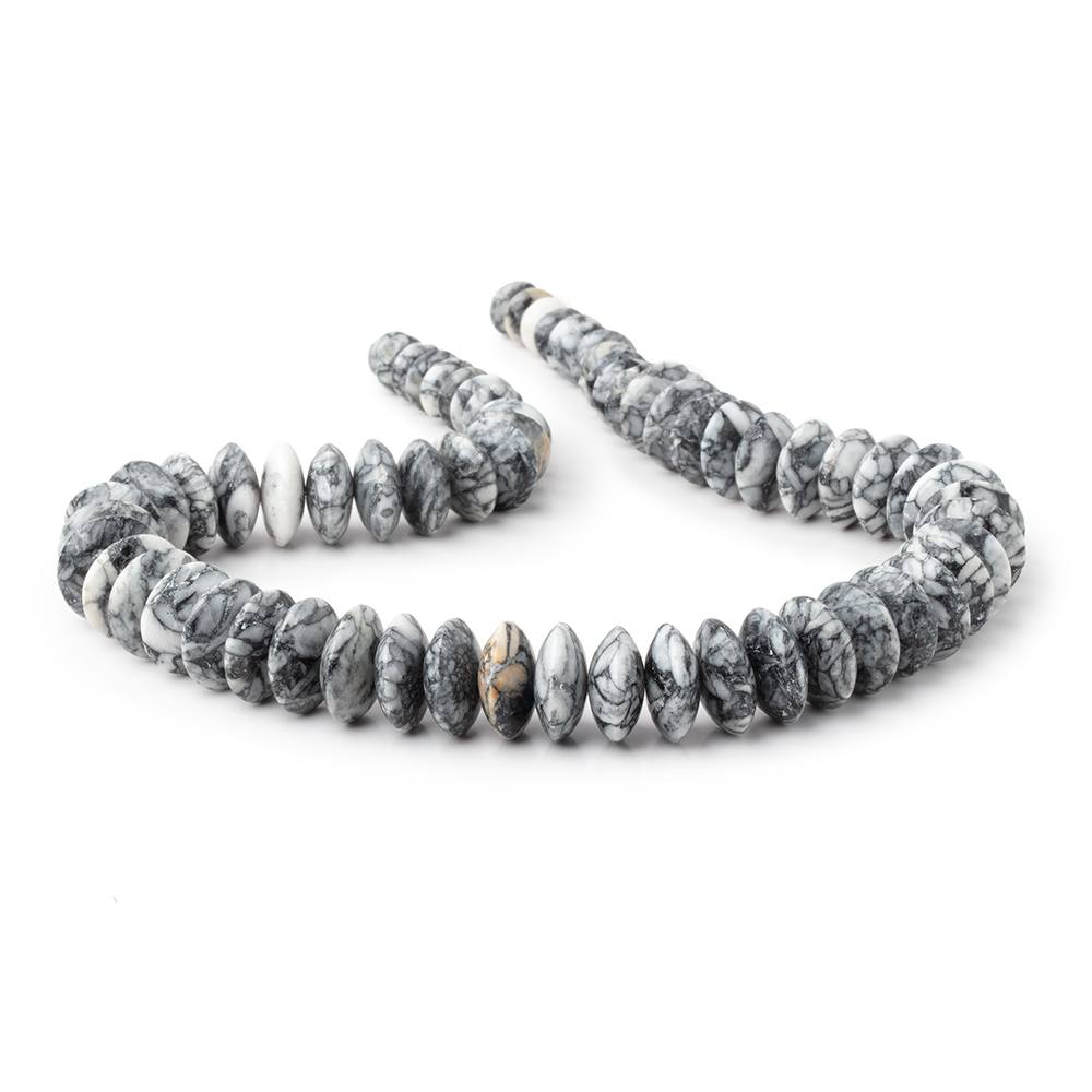 7.5-15mm Austrian Pinolith German Cut Plain Rondelles 16 inch 65 Beads AA