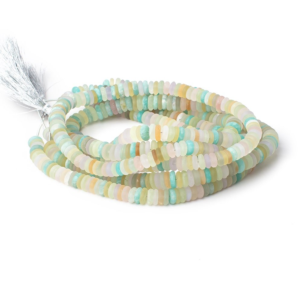7.5-8.5mm Matte Multi Gemstone Plain Rondelle Beads 20 inch 196 pieces AA
