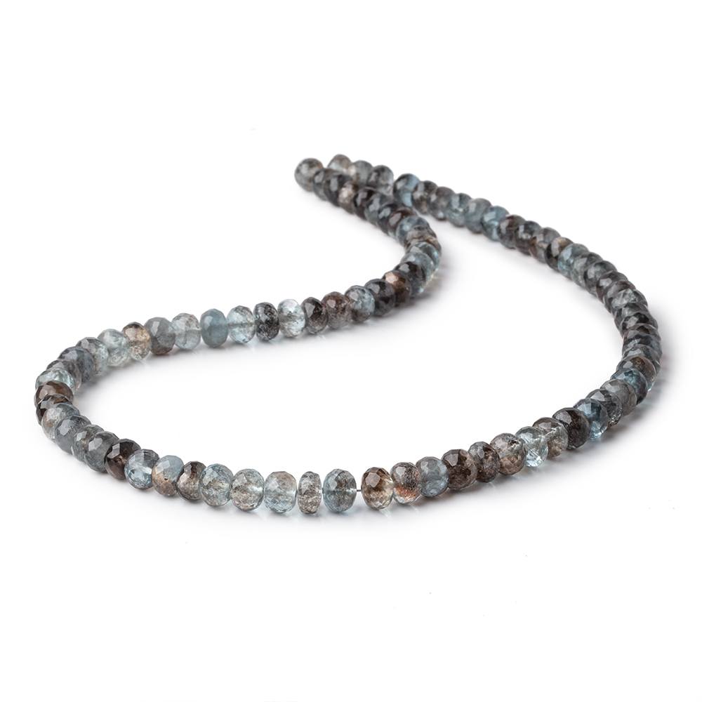 7.5-8mm Copper Moss Aquamarine Faceted Rondelle Beads 18 inch 84 pieces AAA