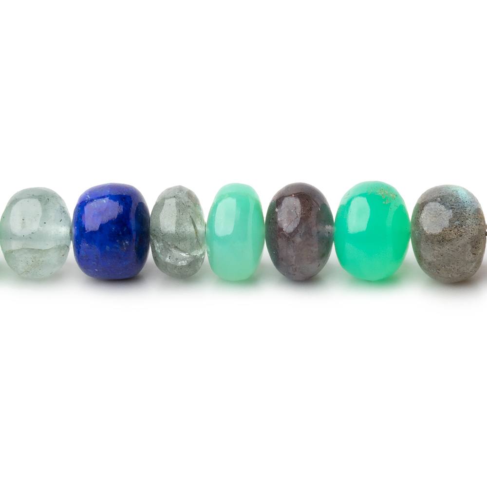 7.5mm Multi Gemstone Plain Rondelle Beads 16 inch 75 pieces
