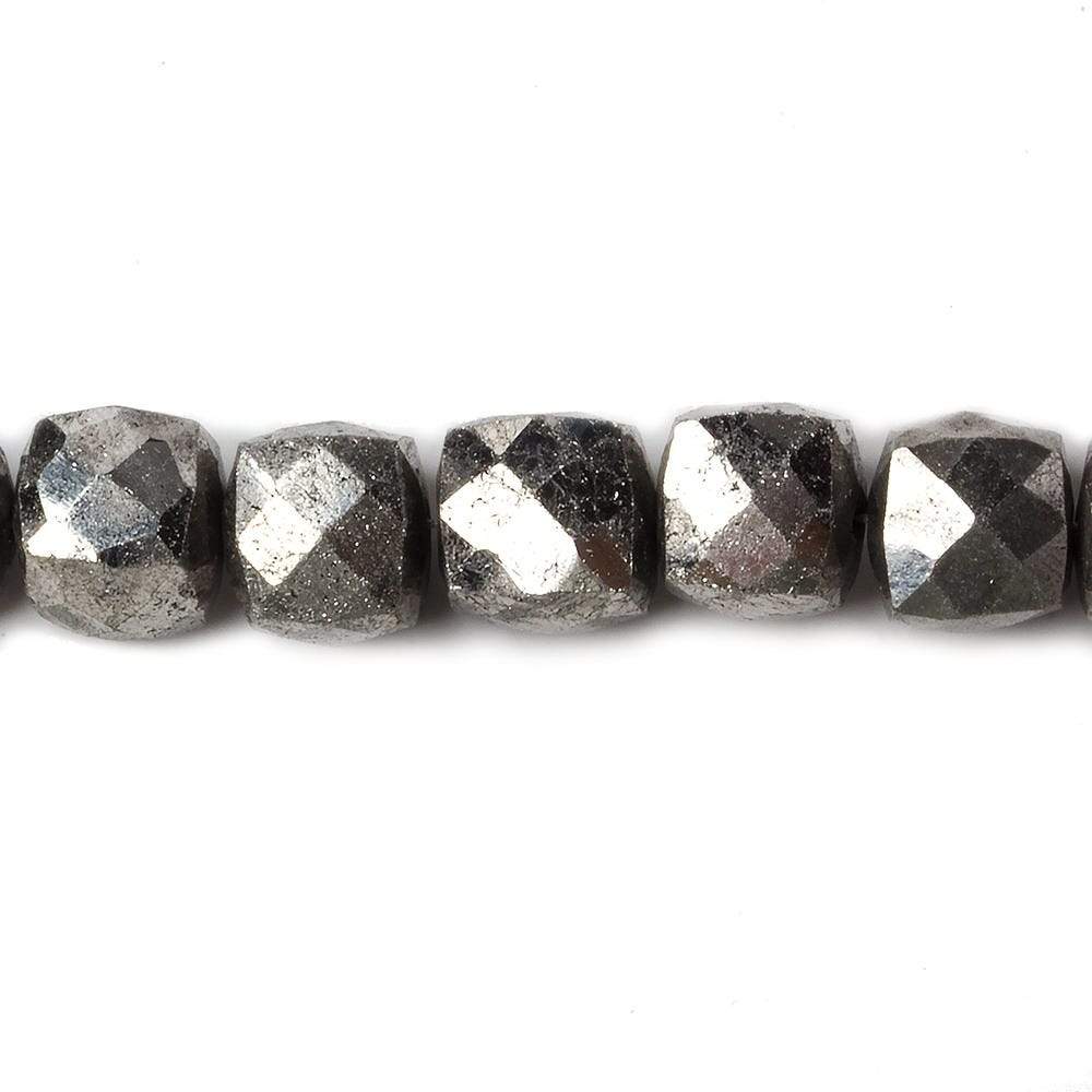 7x7mm Silver Pyrite Faceted Cubes 8 inch 27 pieces A