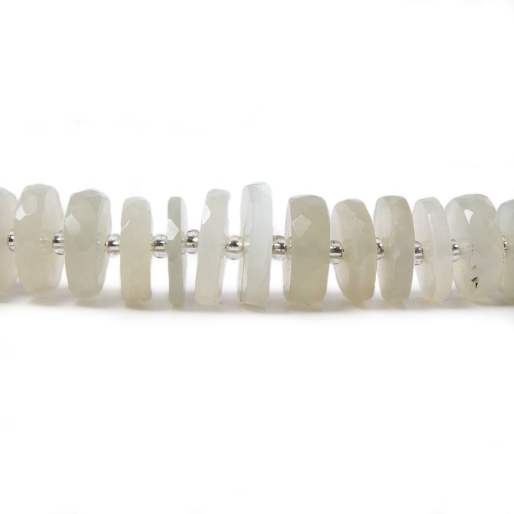 7-8mm Sage Moonstone faceted heishi beads 16 inch 87 pieces