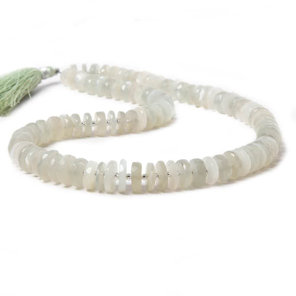 7-8mm Sage Moonstone faceted heishi beads 16 inch 87 pieces