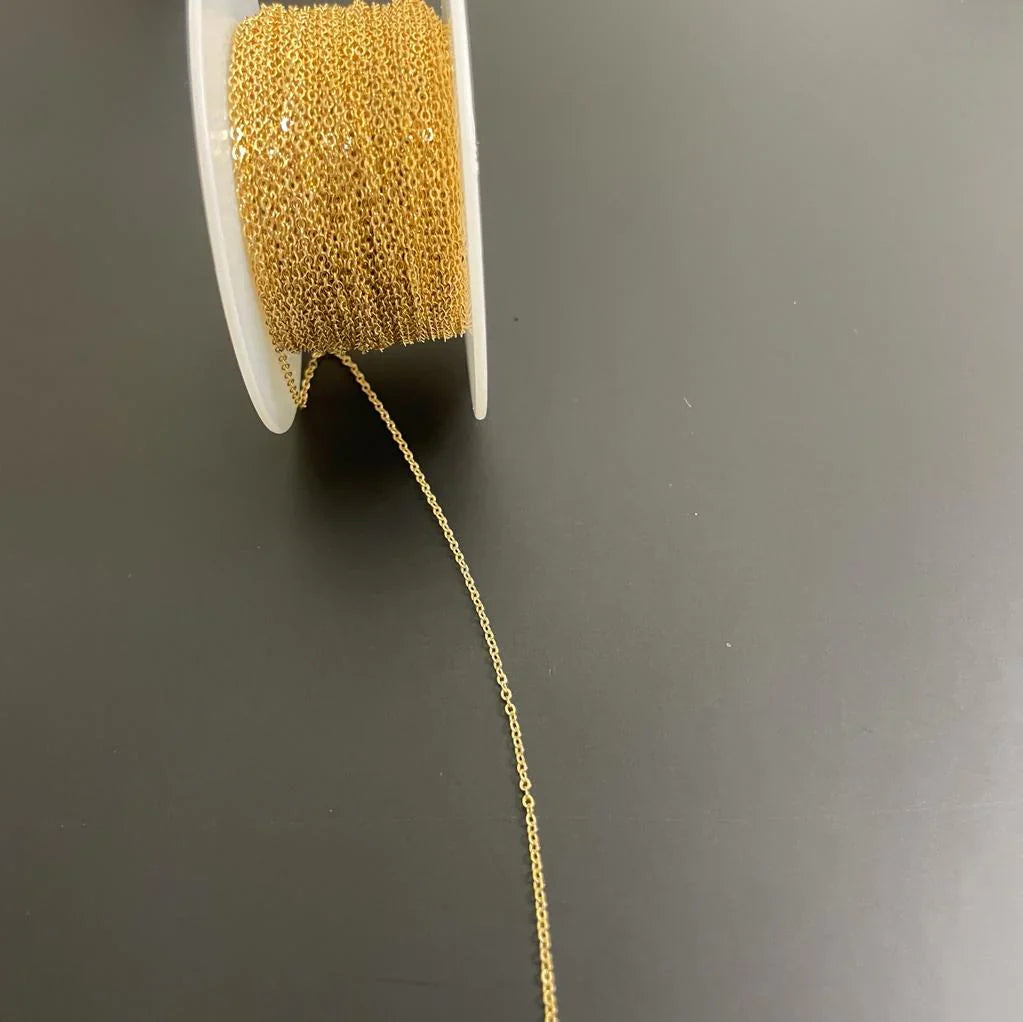 14Kt Gold Filled 1.3mm Flat Cable Chain -20ft