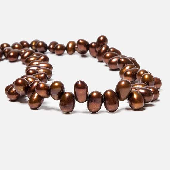 7x5-9x6mm Bronze Top Drilled Oval Freshwater Pearls 15 inch 75 pieces