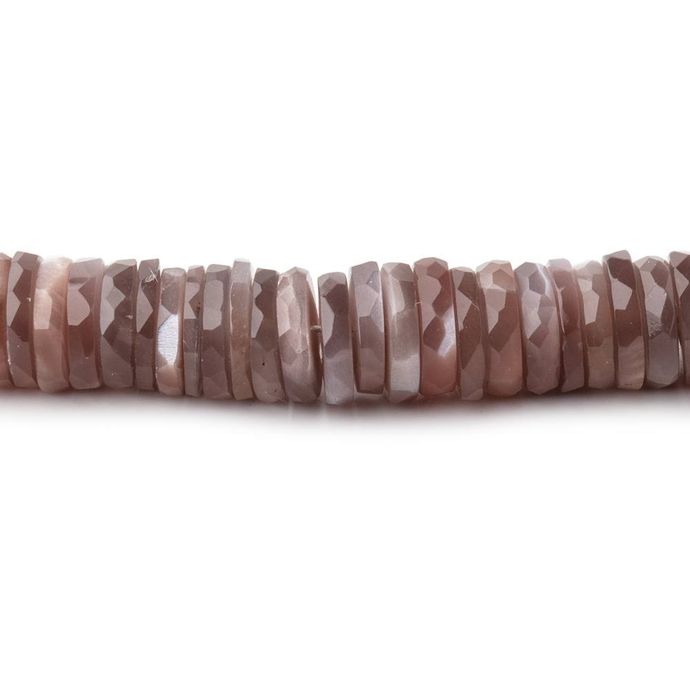 8-8.5 Chocolate Moonstone Faceted Heishi Beads 8 inch 123 pieces
