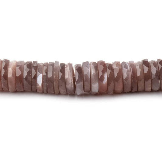 8-8.5 Chocolate Moonstone Faceted Heishi Beads 8 inch 123 pieces