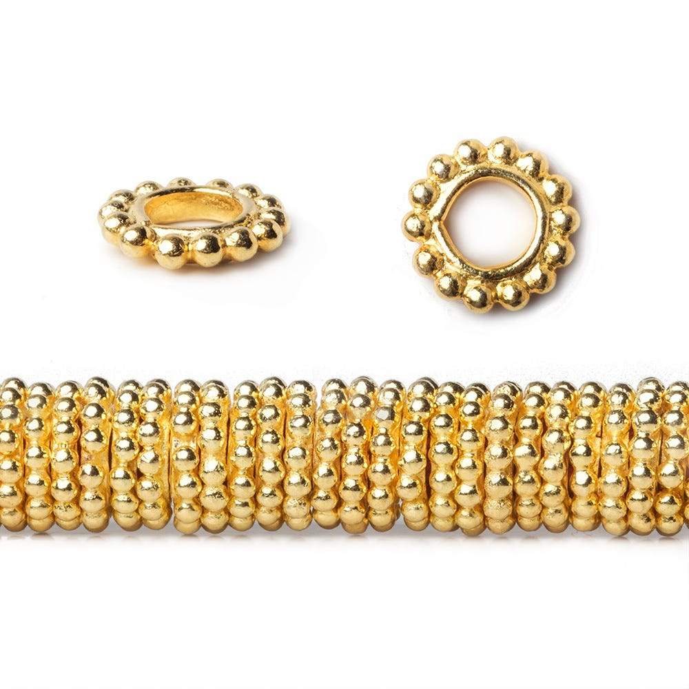 7mm Daisy Spacers with 3.5mm Large Hole 8 inch 145 Beads