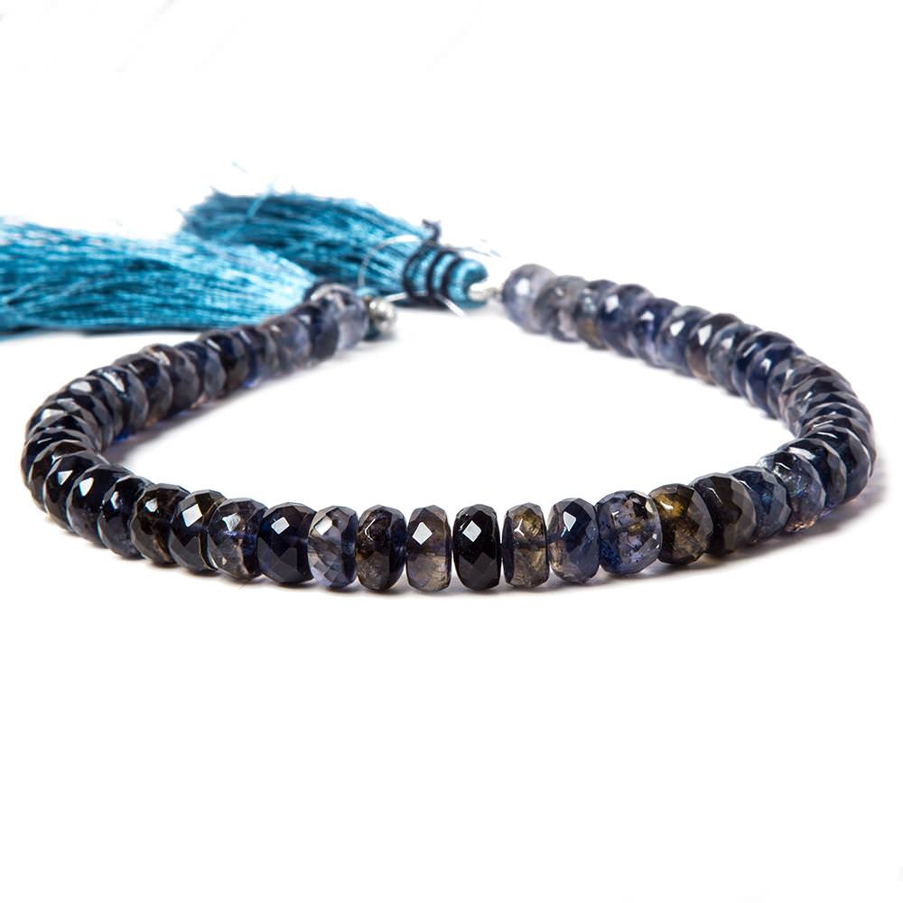 7mm Iolite faceted rondelle beads 9 inch 51 pieces