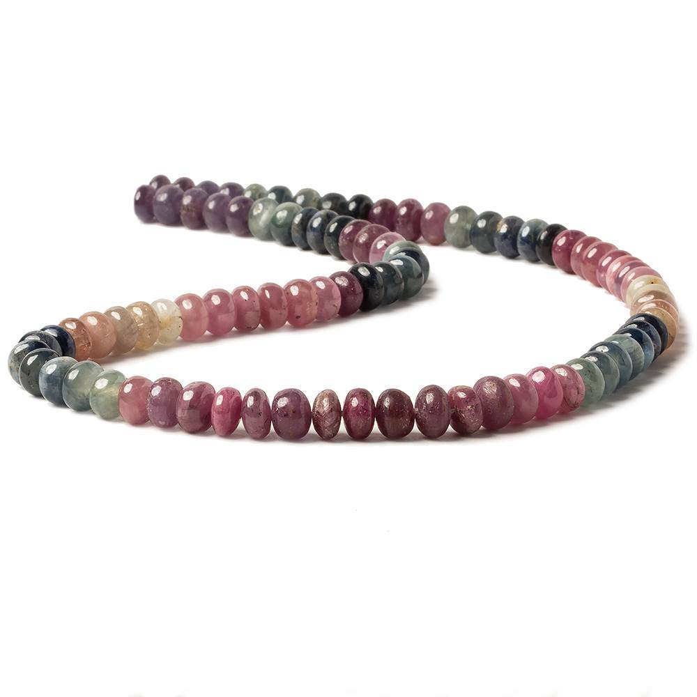 7mm Multi-colored Sapphire And Ruby Plain Rondelle 16 inch 88 pieces