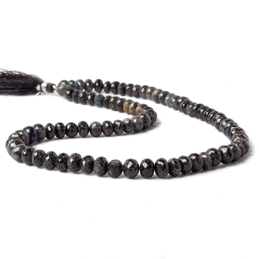 7mm Sapphire Faceted Rondelle Beads 16 inch 85 beads