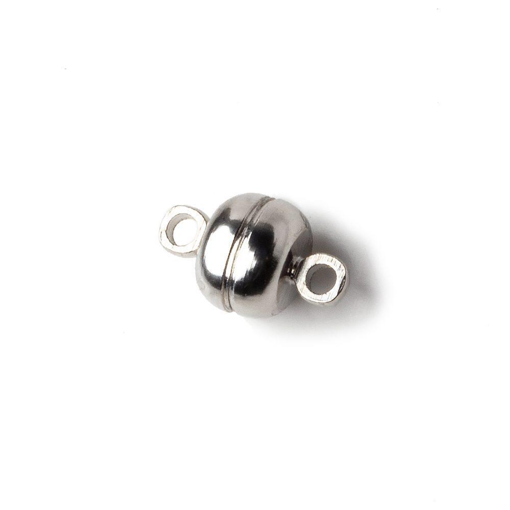 7mm Silver Rhodium plated Magnetic Clasp Set of 5 pieces