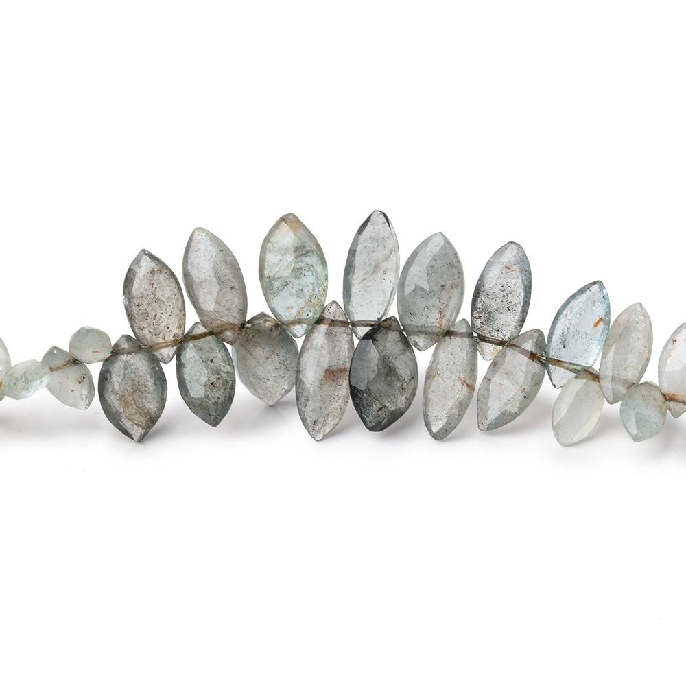7x5-12x5mm Moss Aquamarine Faceted Marquise Beads 8 inch 78 pieces