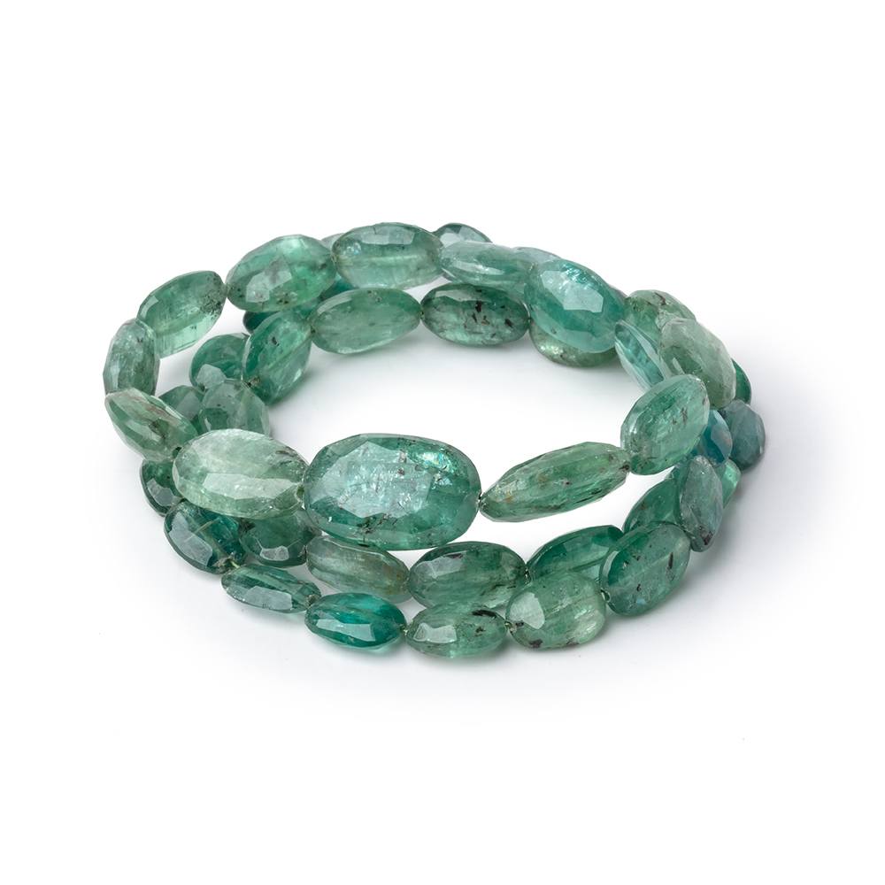 7x5-15x9mm Dark Green Kyanite Faceted Oval Beads 16 inch 46 pieces