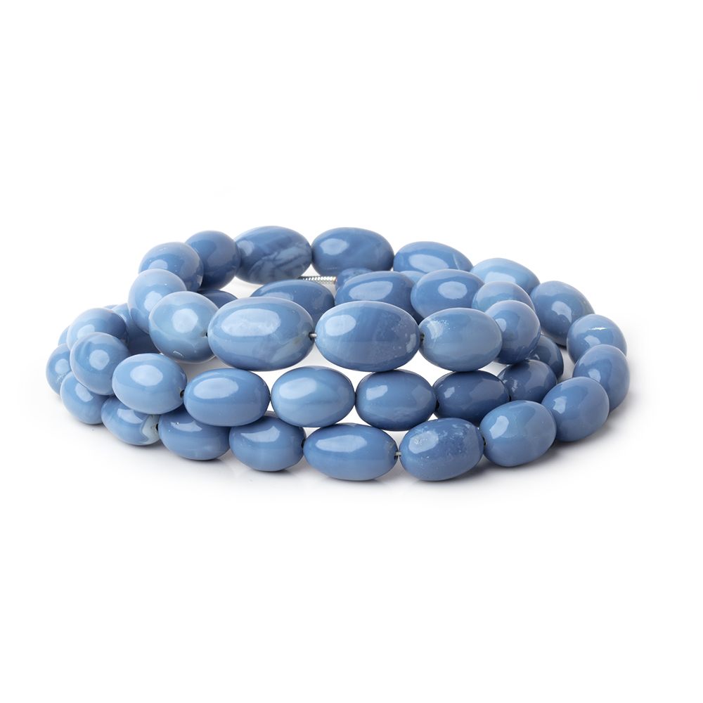 7x6-14x9mm Owyhee Blue Opal Plain Olive Beads 20 inch 45 pieces AA