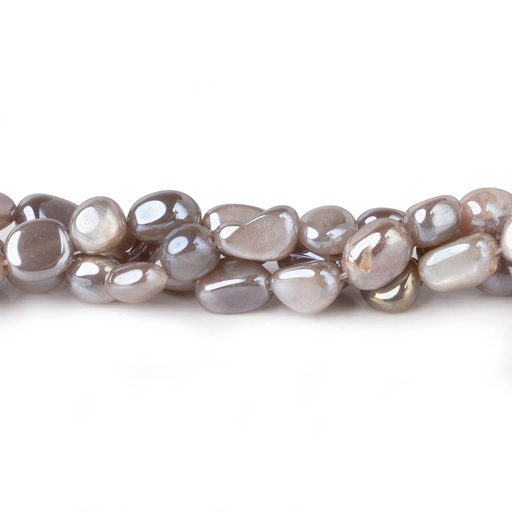 7x6-9x6mm Mystic Multi Color Moonstone plain nuggets 16 inch 55 beads