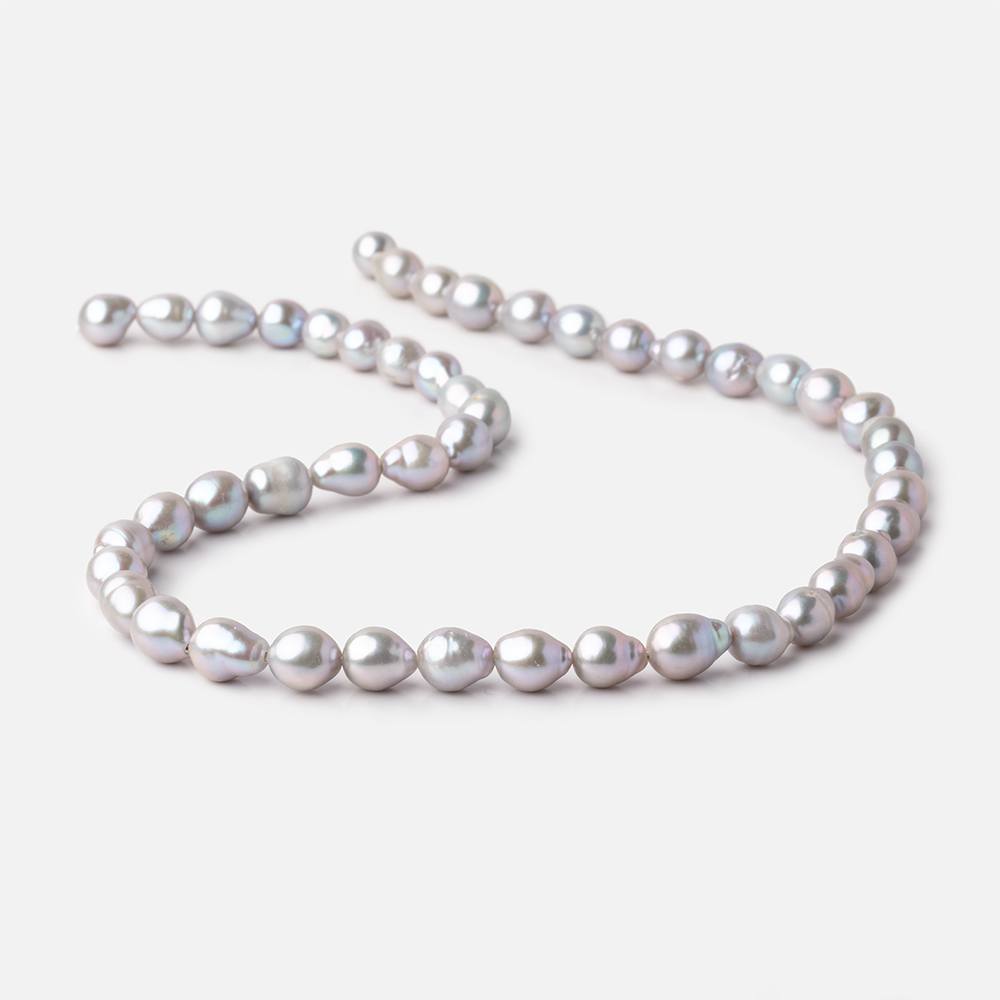 7x6.5-9x7mm Silver Petite Ultra Baroque Freshwater Pearls 15 inch 48 Beads