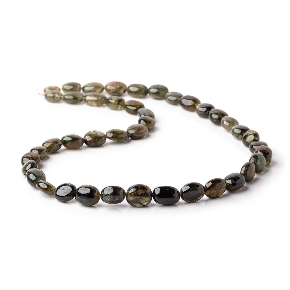 8-10.5mm Green Tourmaline Plain Nugget Beads 16 inch 41 pieces