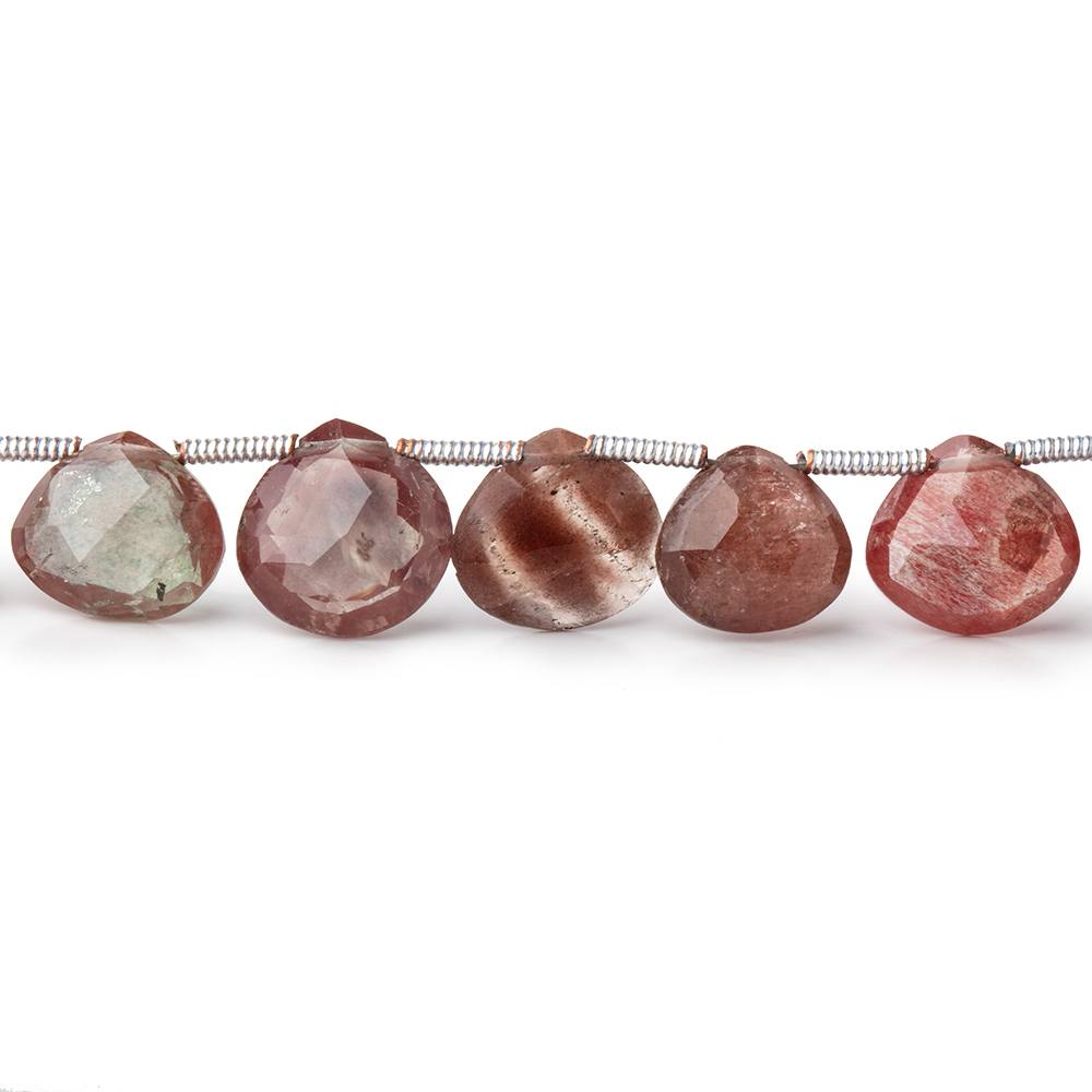 8mm Andesine Faceted Heart Beads 8 inch 23 pieces
