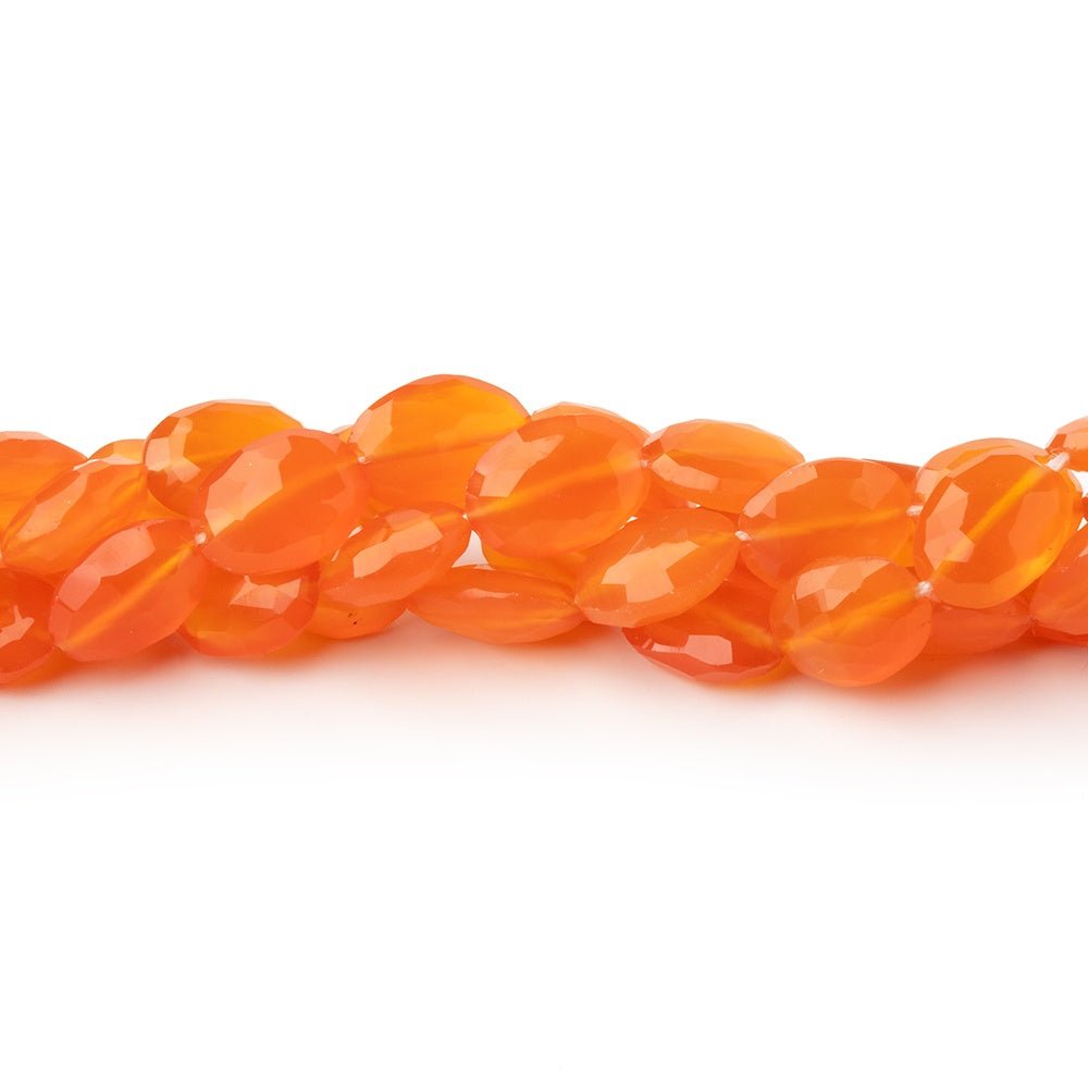 8-10mm Carnelian Faceted Oval Beads 8 inch 24 pieces