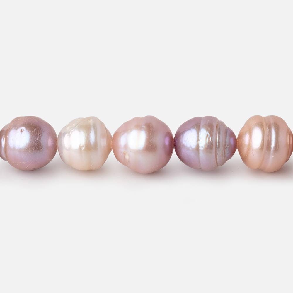 8-10mm Tri Color Ringed Baroque Freshwater Pearls 15.5 inch 40 Beads