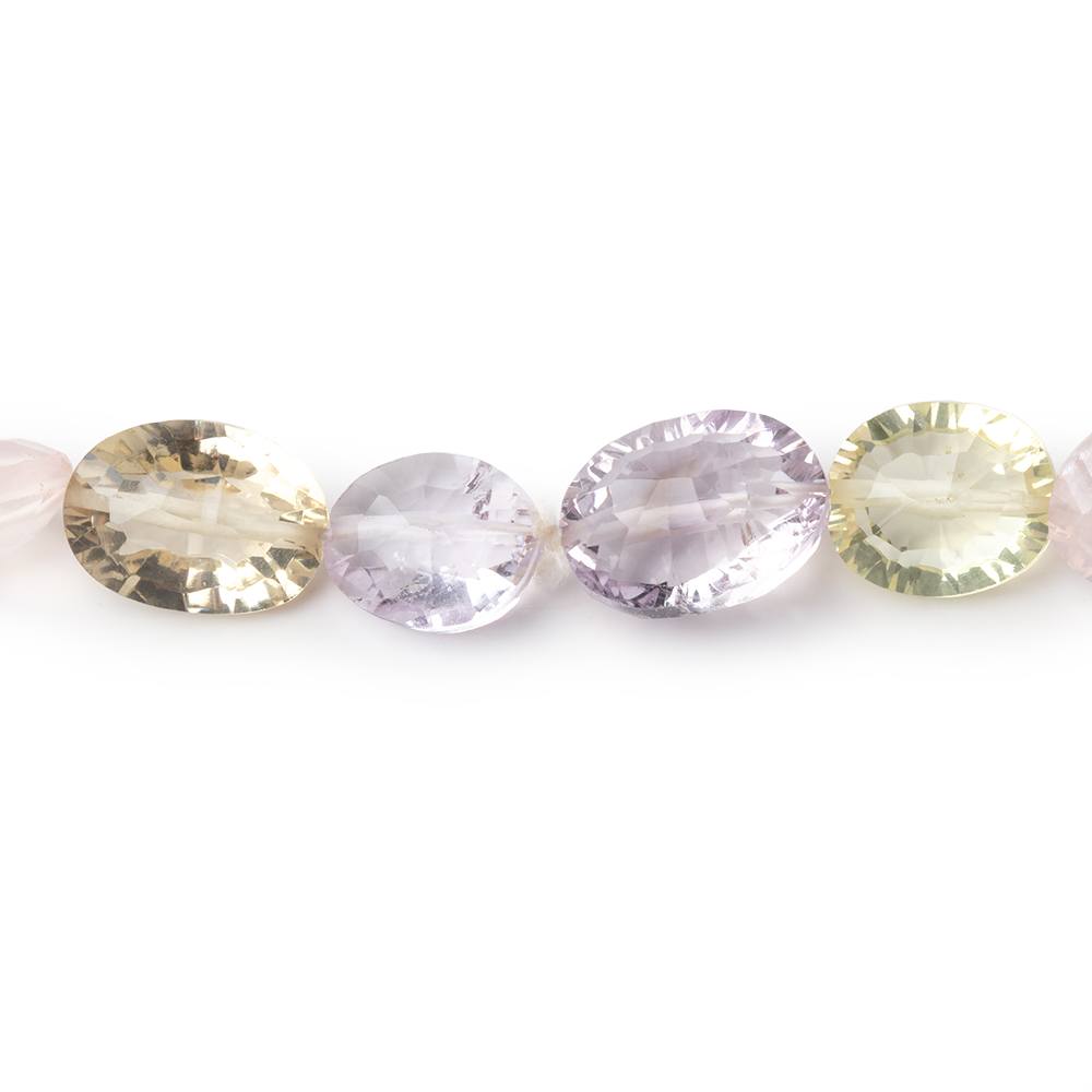 8-11mm Multi Gem Concave Faceted Oval 16 inch 44 Beads AAA