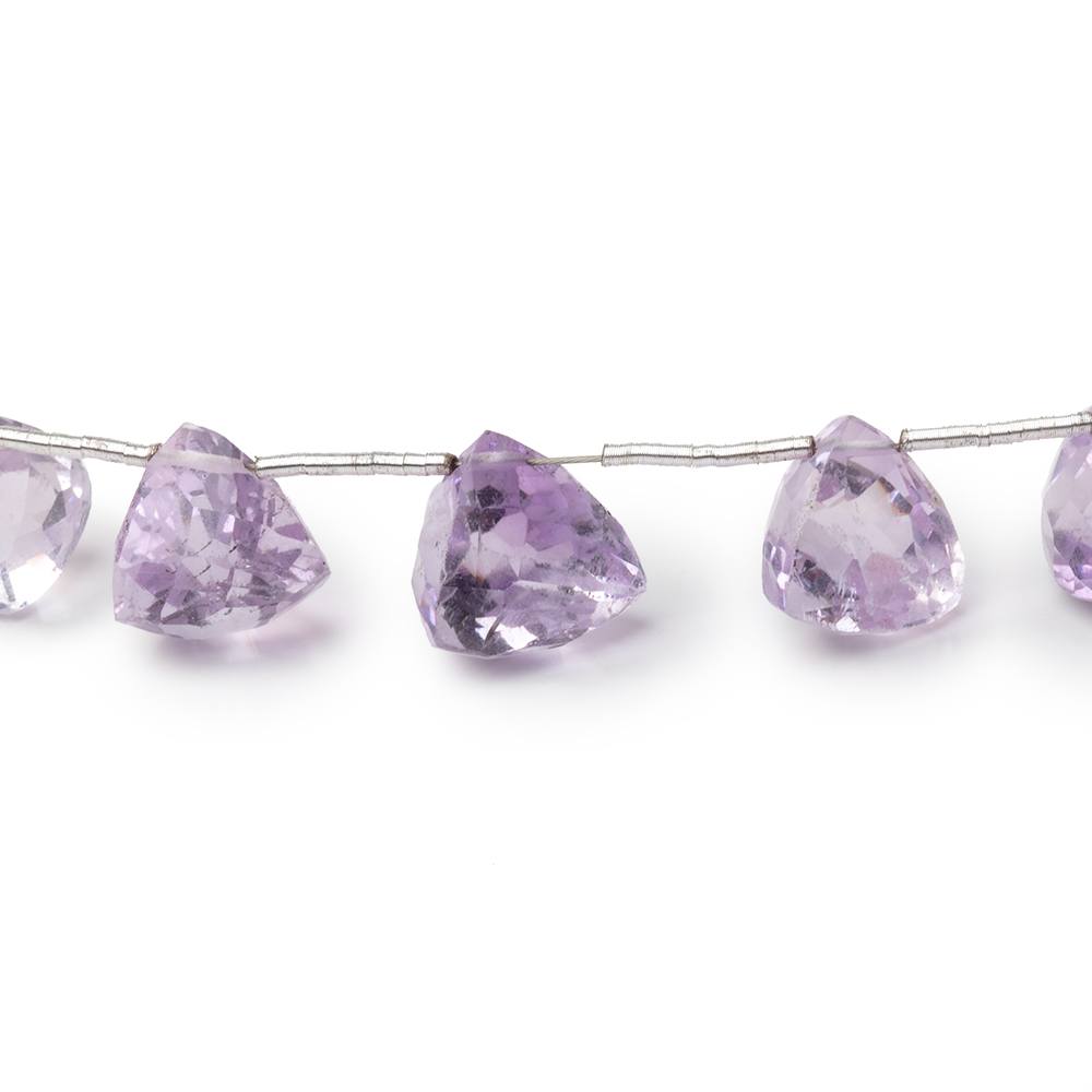 8-11mm Pink Amethyst Faceted Trillion Beads 7 inch 14 pieces