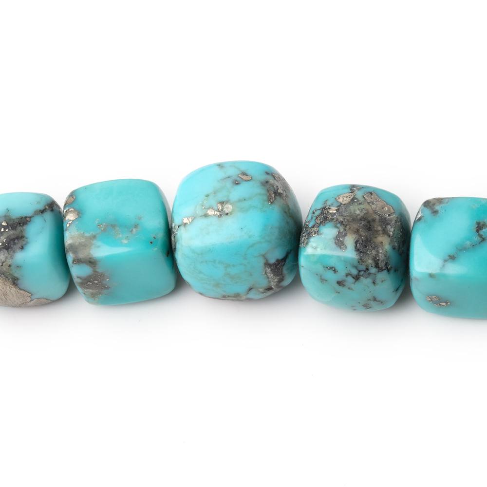8-11mm Sleeping Beauty Turquoise Plain Cubes 16 inch 47 Beads AAA
