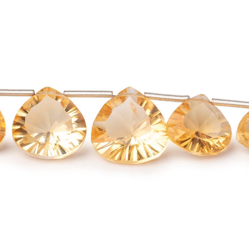 8-12mm Citrine Concave Faceted Hearts & Triangles 8 inch 18 Beads AAA