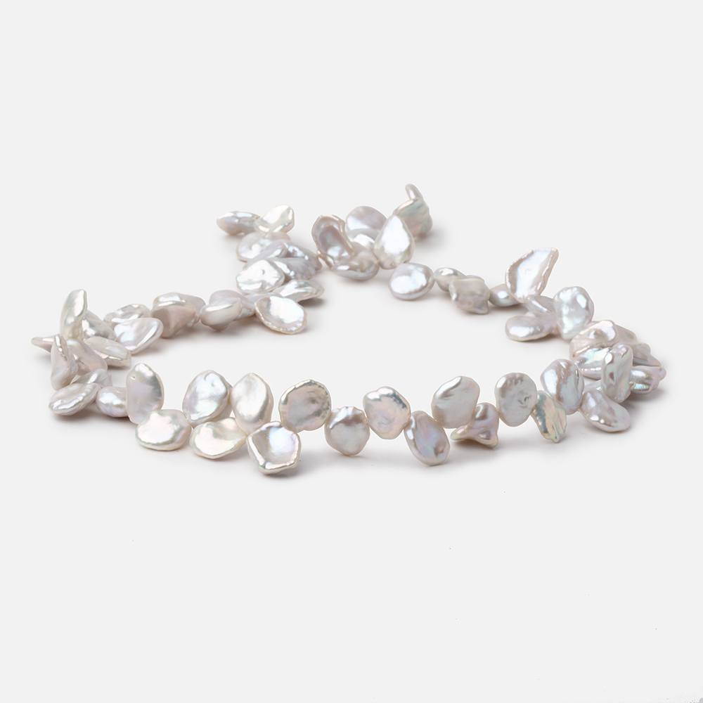 8-12mm Silver Top Drill Keshi Freshwater Pearls 16 inch 56 Beads