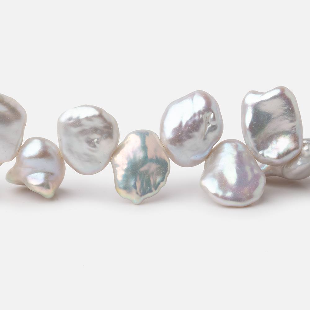 8-12mm Silver Top Drill Keshi Freshwater Pearls 16 inch 56 Beads