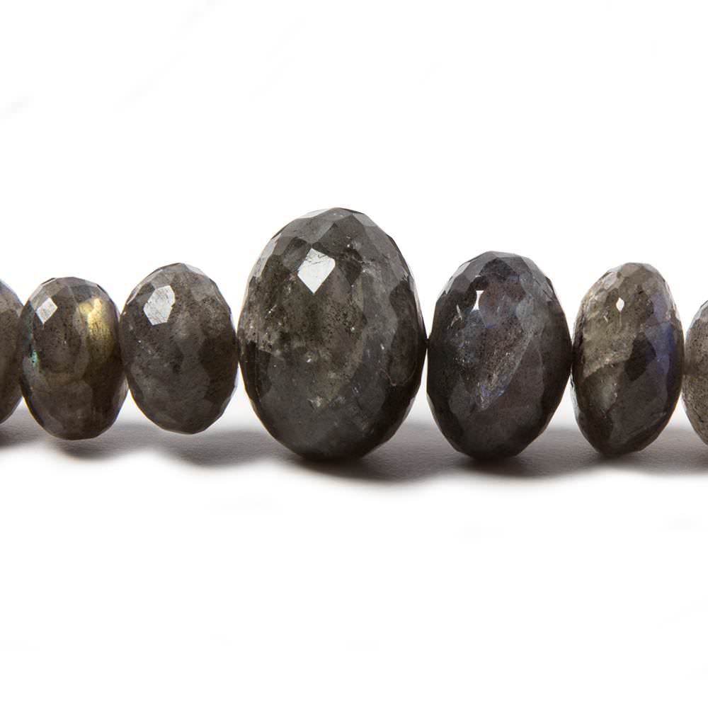 8-16mm Labradorite Faceted Rondelle Beads 16 inch 65 pieces
