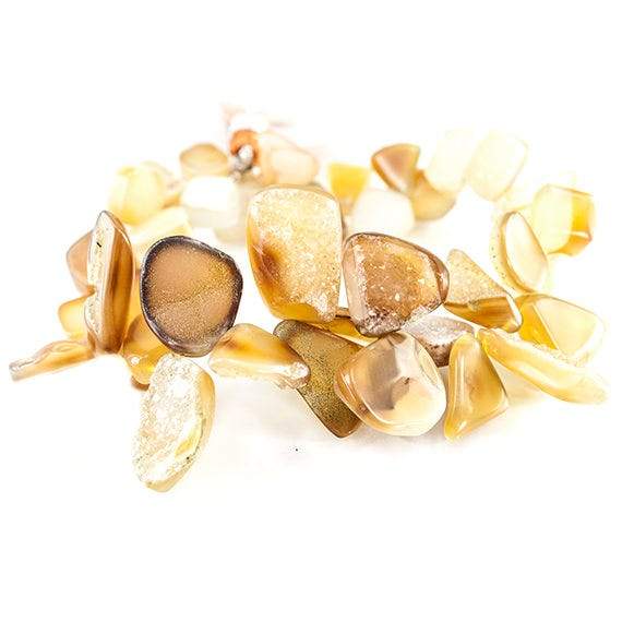 8 - 19mm Golden Brown Agate Petite Drusy Free Form Beads 42 pieces