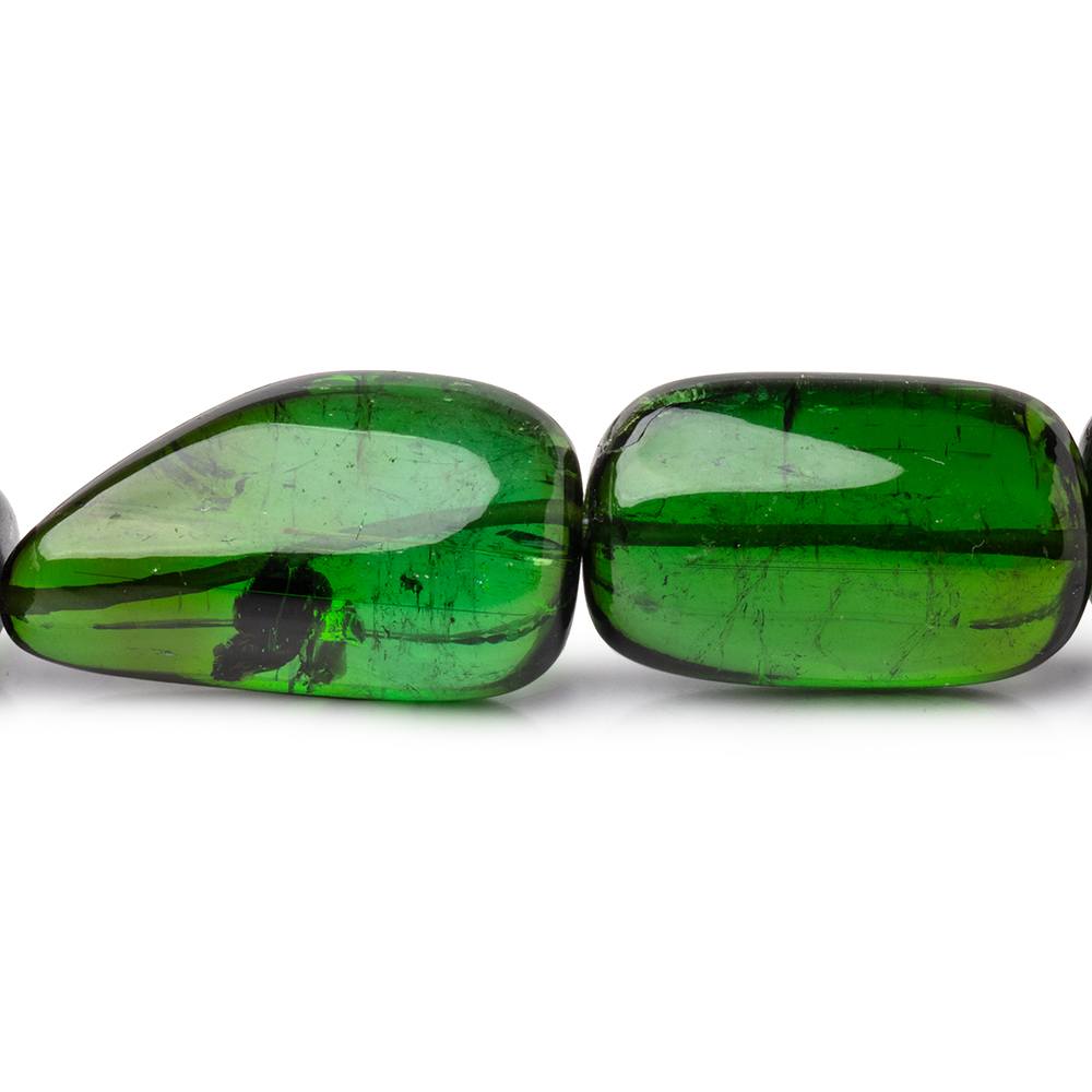 8-27mm Chrome Green Tourmaline Plain Nugget Beads 19 inch 35 pieces AAA