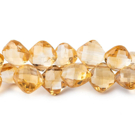 8-8.5mm Citrine Corner Drilled Faceted Pillow 8 inches 48 pieces