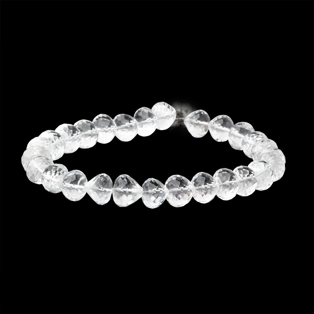 8-8.5mm Crystal Quartz Straight Drill Candy Kiss 7.5 inch 27 Beads
