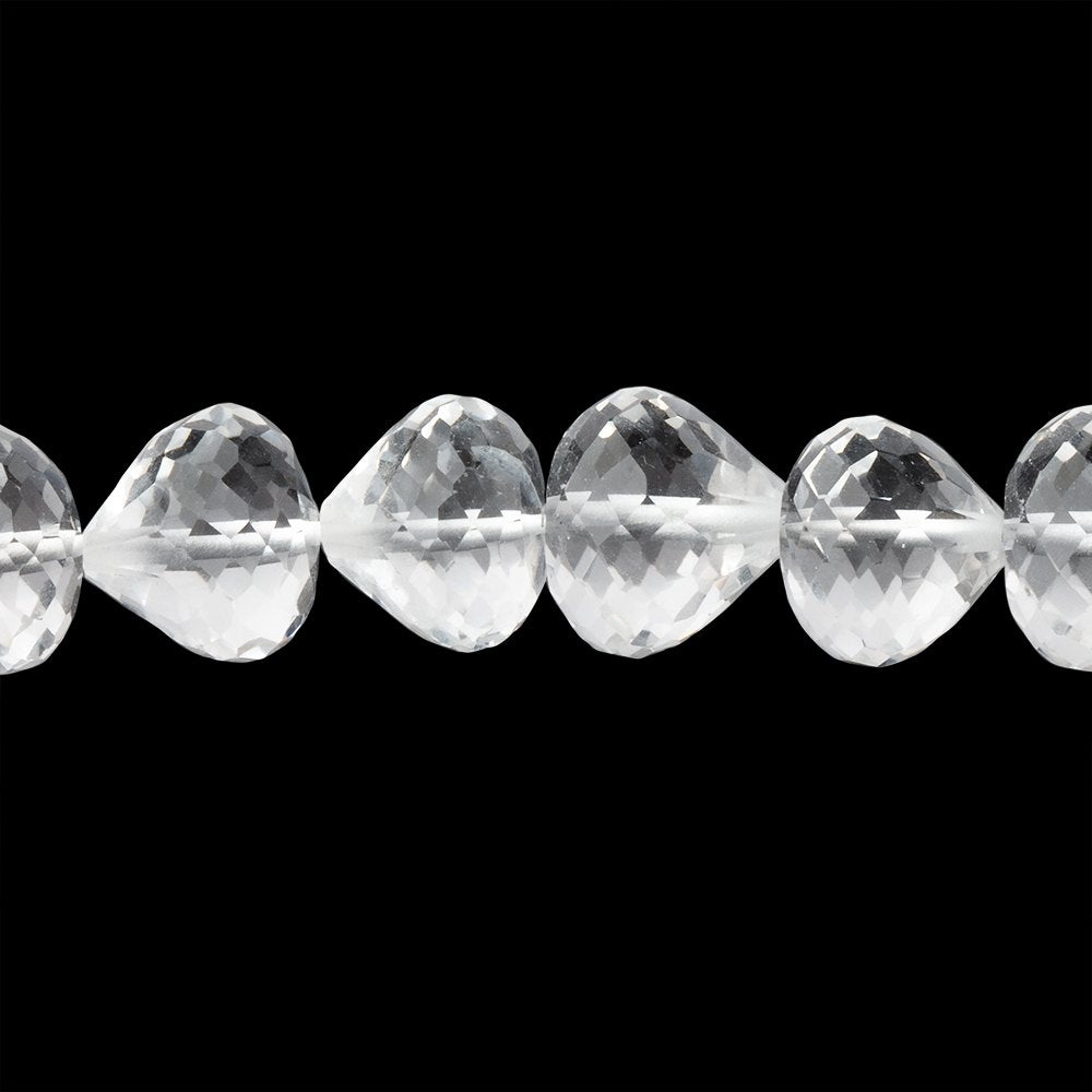 8-8.5mm Crystal Quartz Straight Drill Candy Kiss 7.5 inch 27 Beads