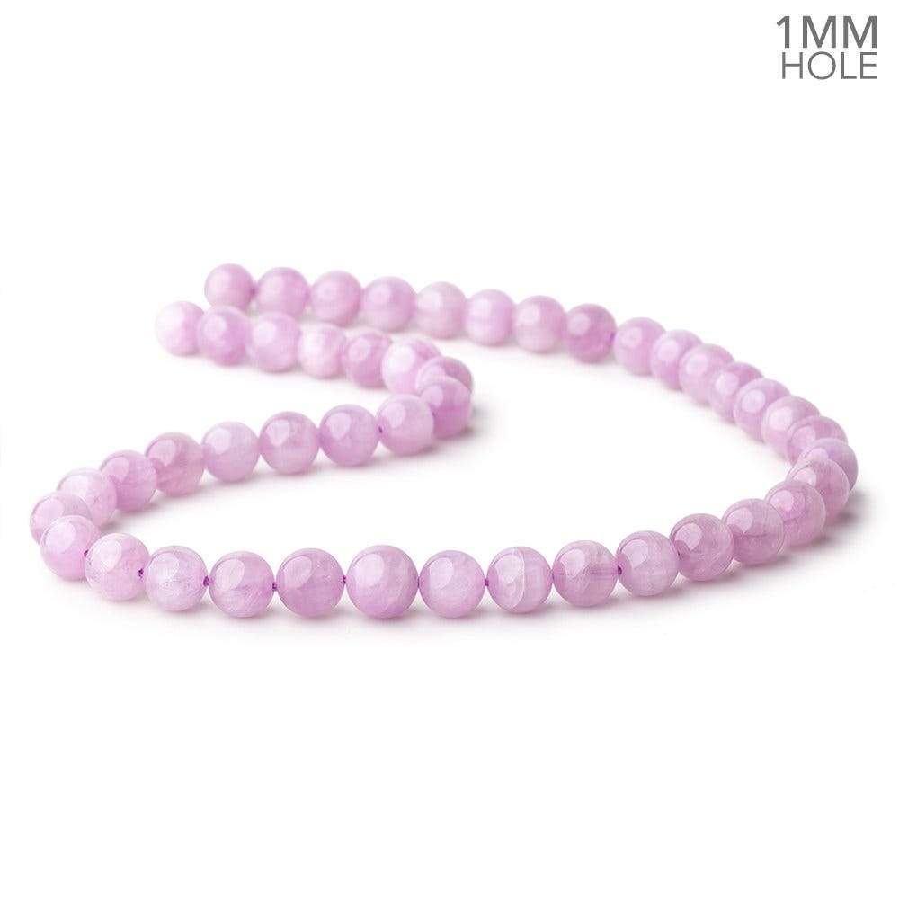 8-8.5mm Kunzite Plain Round Beads 16 inch 46 pieces 1mm hole AA