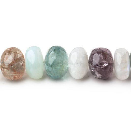8-9mm Multi Gem Plain Rondelle Beads 11 inch 47 pieces