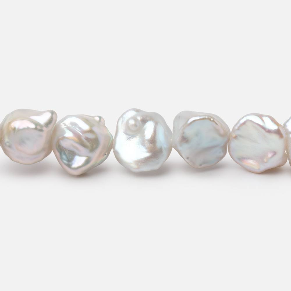 8-9mm Off White Keshi Side Drilled Freshwater Pearl 15.5 inch 51 Beads