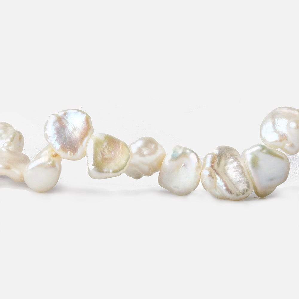 8-9mm Off White Top Drilled Keshi Freshwater Pearls 16 inch 69 pieces