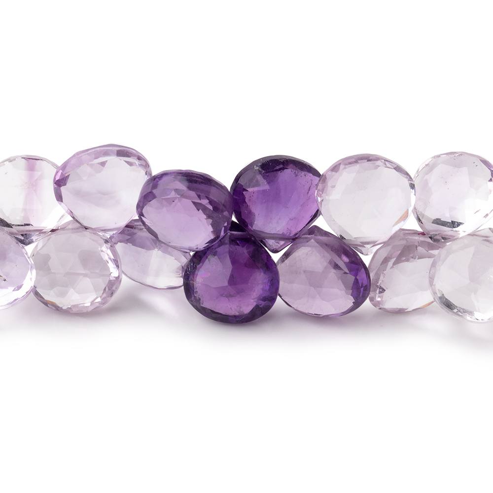 8-9mm Shaded Pink Amethyst Faceted Heart Beads 16 inch 94 pieces AA