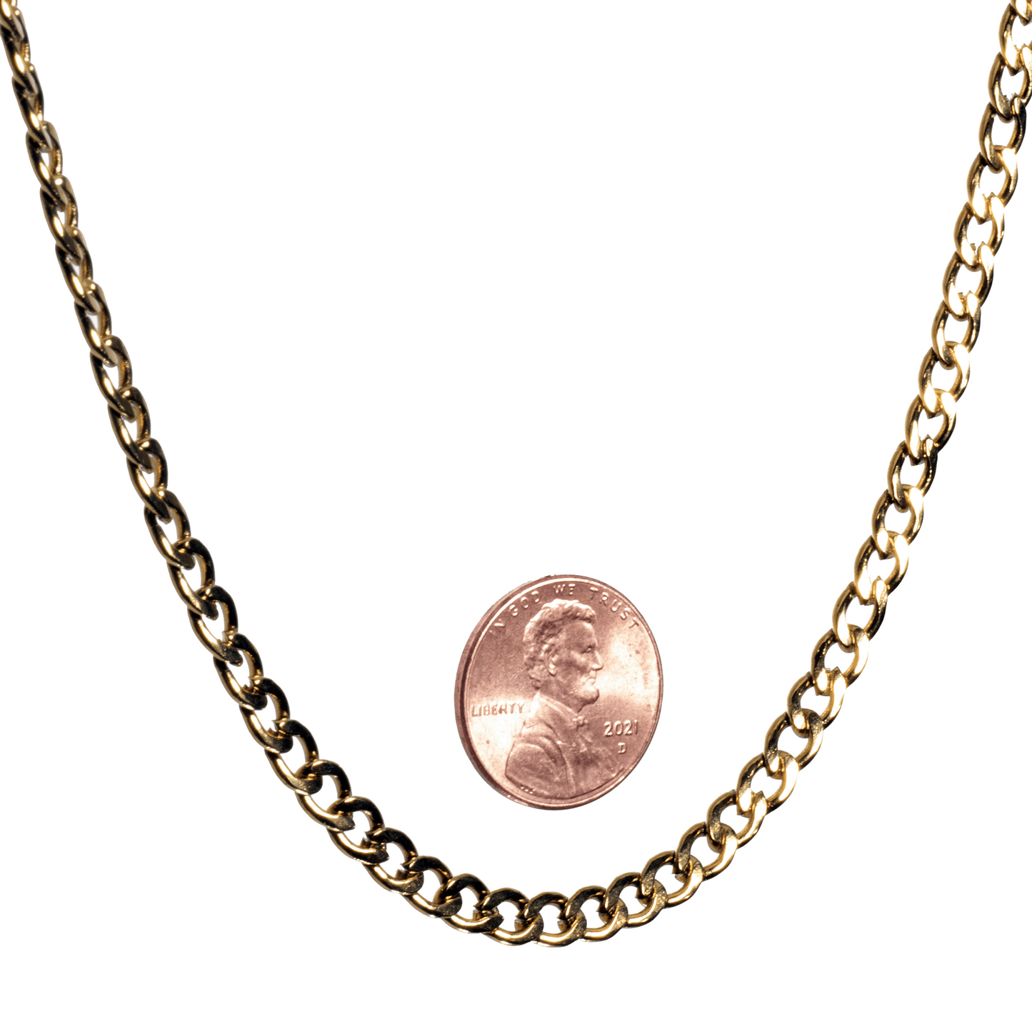 Curb Chain for Jewelry - Medium Size 4.5mm No Fade Gold - Per Foot - CH-80SS/G