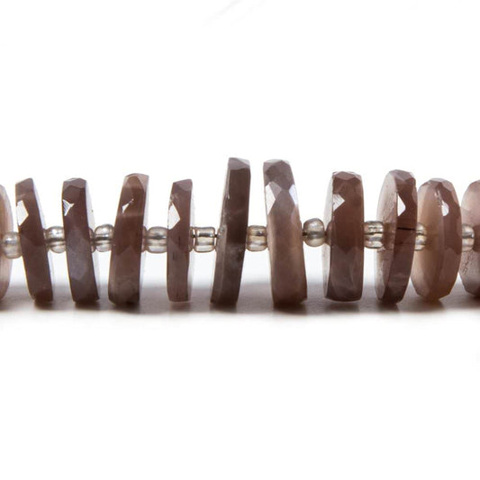 8.5-13mm Chocolate Moonstone faceted heishi beads 16 inch 90 pieces