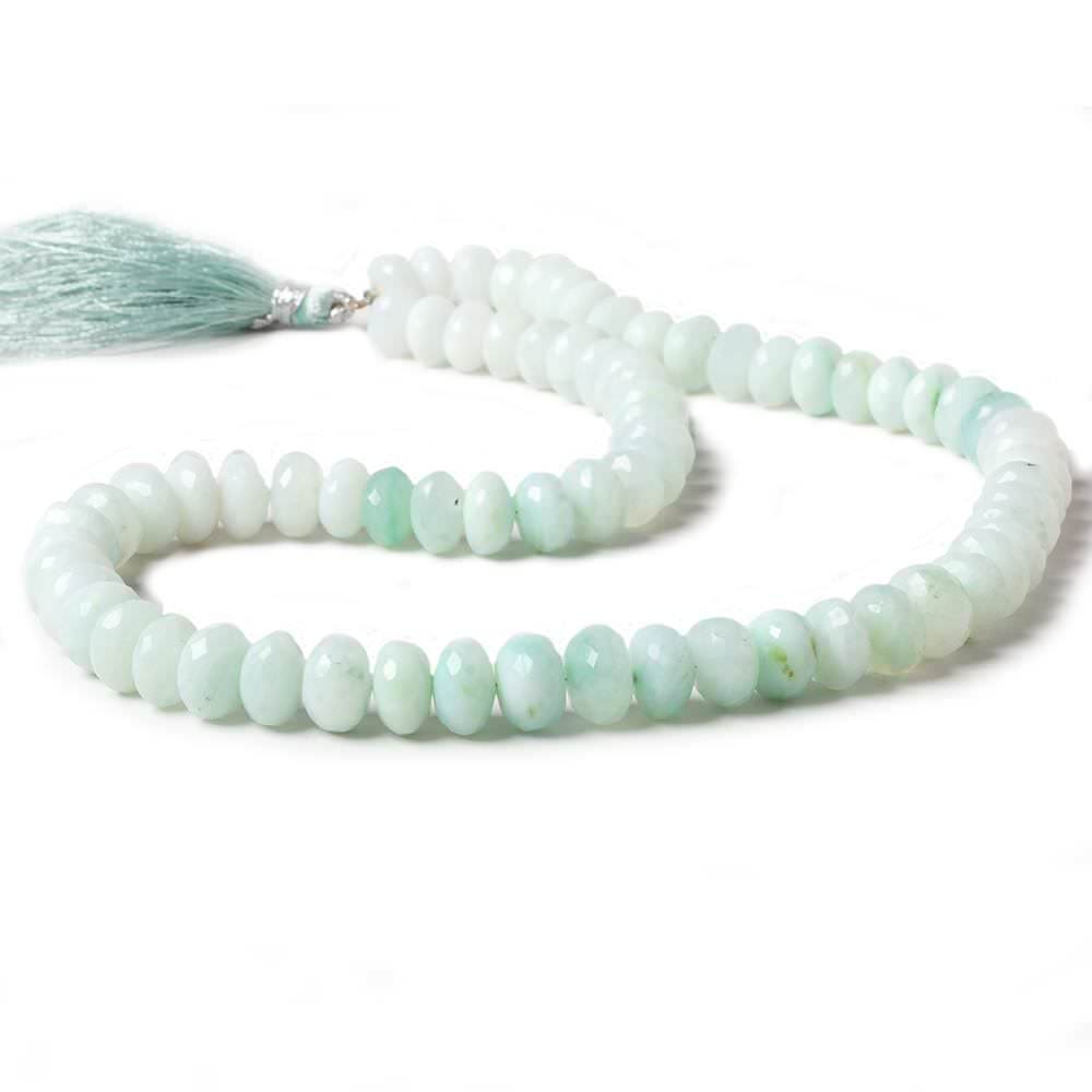 8.5-9.5mm Blue Peruvian Opal faceted rondelle beads 16 inch 72 pieces