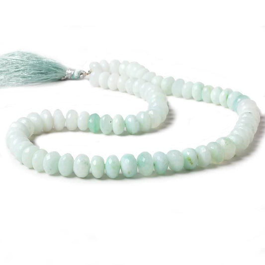 8.5-9.5mm Blue Peruvian Opal faceted rondelle beads 16 inch 72 pieces